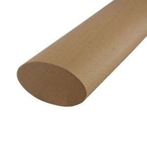 Ovale beuken houten trapleuning met gladde afwerking voor trap- of wandmontage.