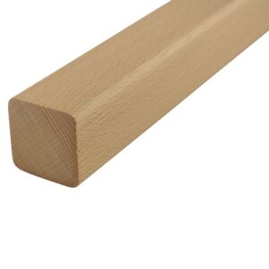 Vierkante beuken houten trapleuning met gladde afwerking voor montage langs trap of wand.