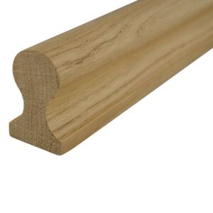 BWA massief eikenhouten trapleuning met sleutelgatprofiel 42x65 mm en zichtbare houtnerf